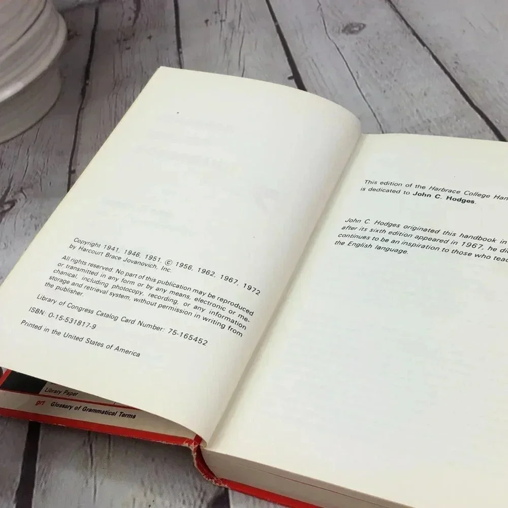 vintage textbook harbrace college handbook 1972